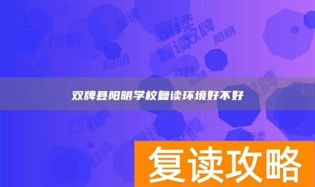 双牌县阳明学校复读环境好不好