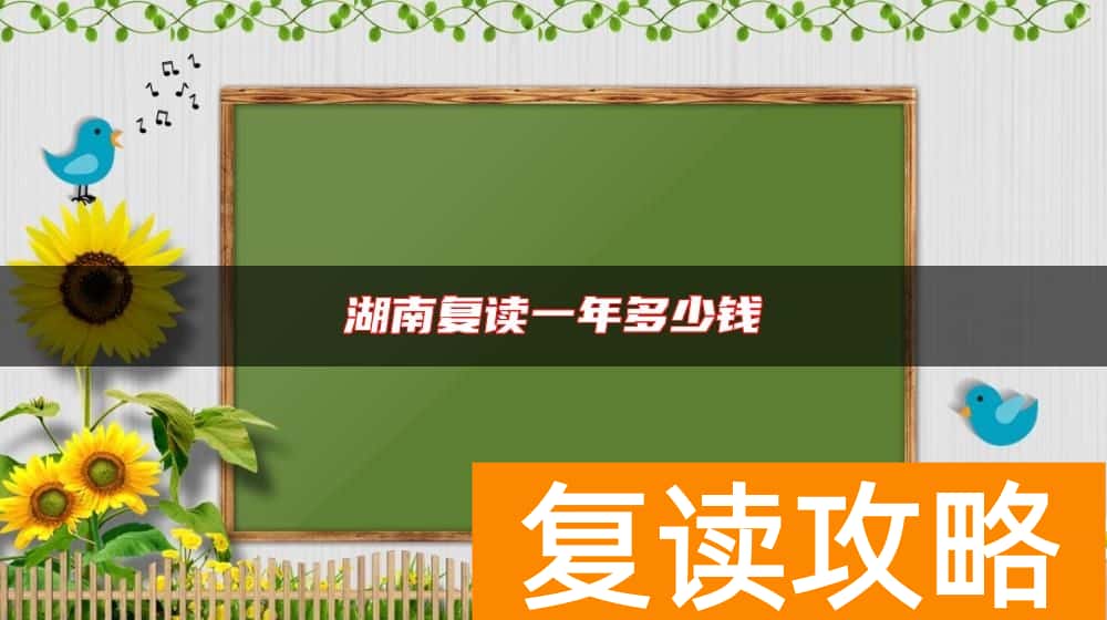 湖南复读一年多少钱
