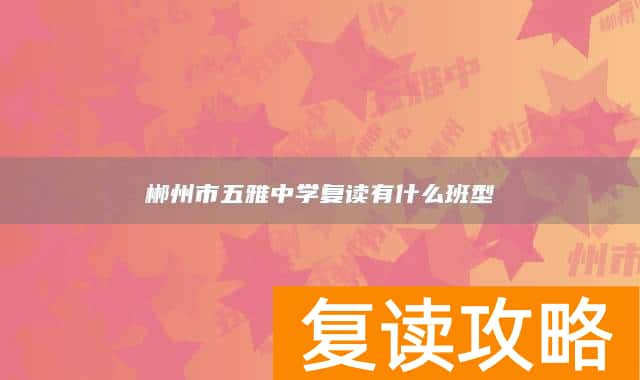 郴州市五雅中学复读有什么班型