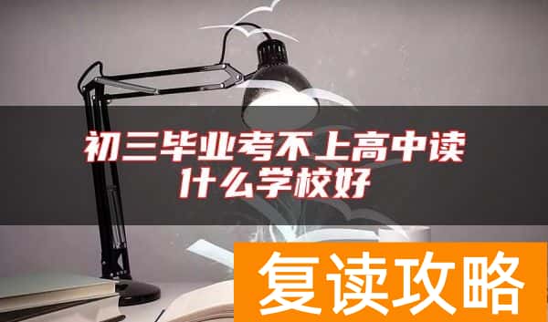 初三毕业考不上高中读什么学校好