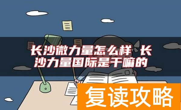 长沙微力量怎么样 长沙力量国际是干嘛的