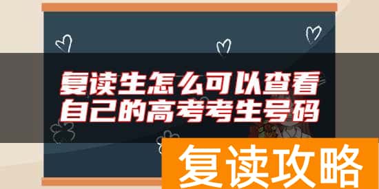 复读生怎么可以查看自己的高考考生号码