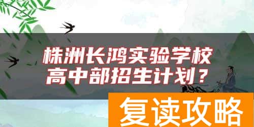 株洲长鸿实验学校高中部招生计划？