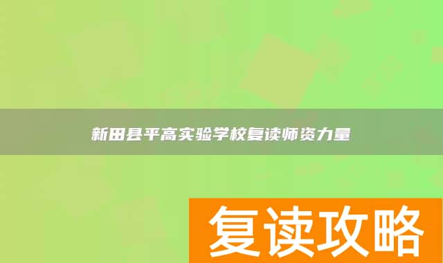 永州市新田县平高实验学校复读师资力量