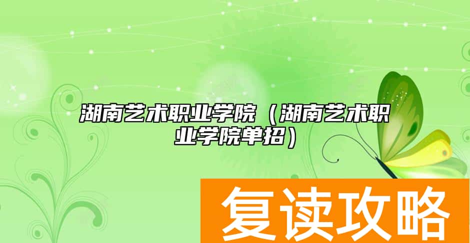 湖南艺术职业学院（湖南艺术职业学院单招）