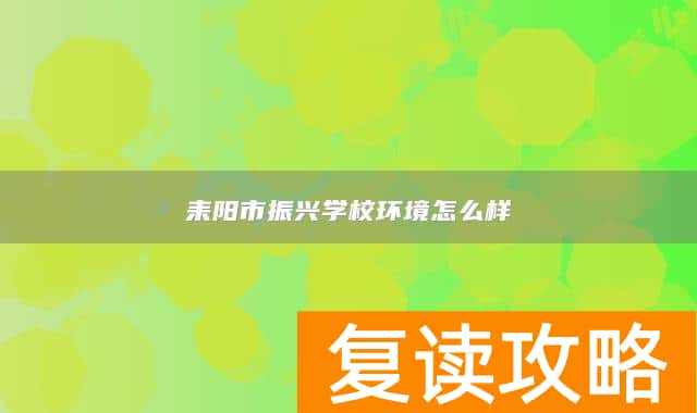 耒阳市振兴学校环境怎么样