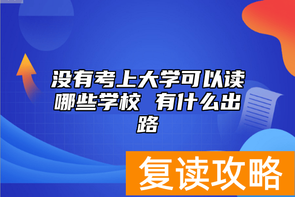 没有考上大学可以读哪些学校 有什么出路
