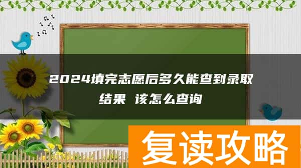 2024填完志愿后多久能查到录取结果 该怎么查询