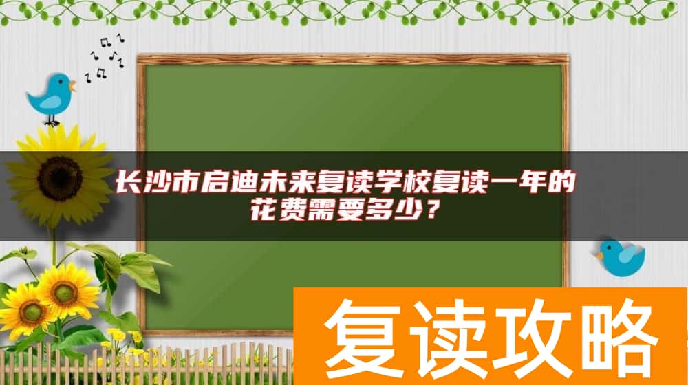 长沙市启迪未来复读学校复读一年的花费需要多少？