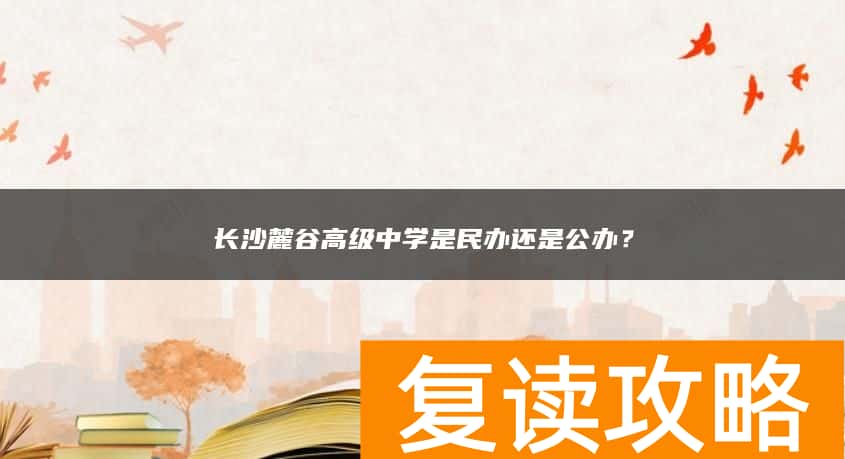 长沙麓谷高级中学是民办还是公办？