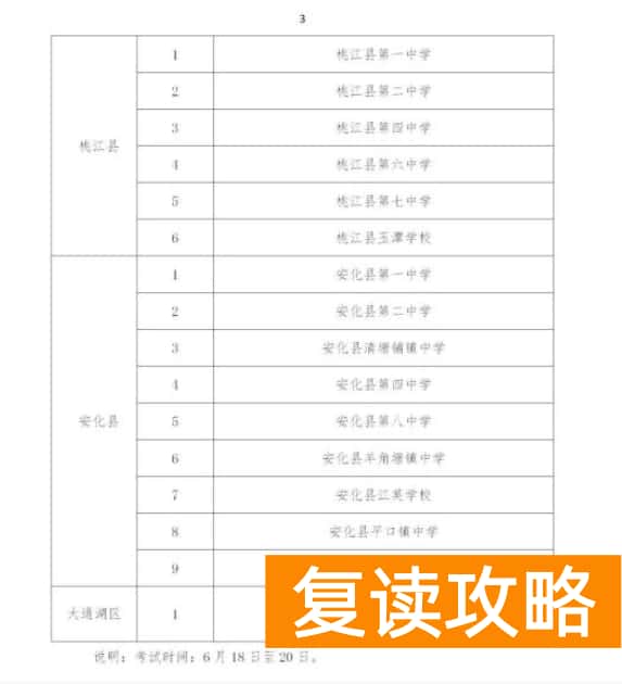 2024年益阳中考考场考点设置安排