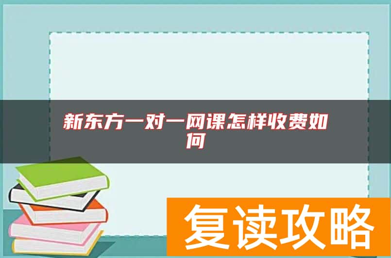 新东方一对一网课怎样收费如何