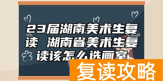 23届湖南美术生复读 湖南省美术生复读该怎么选画室