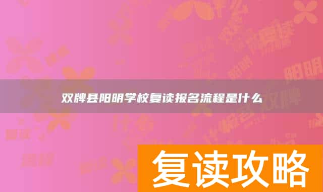 双牌县阳明学校复读报名流程是什么