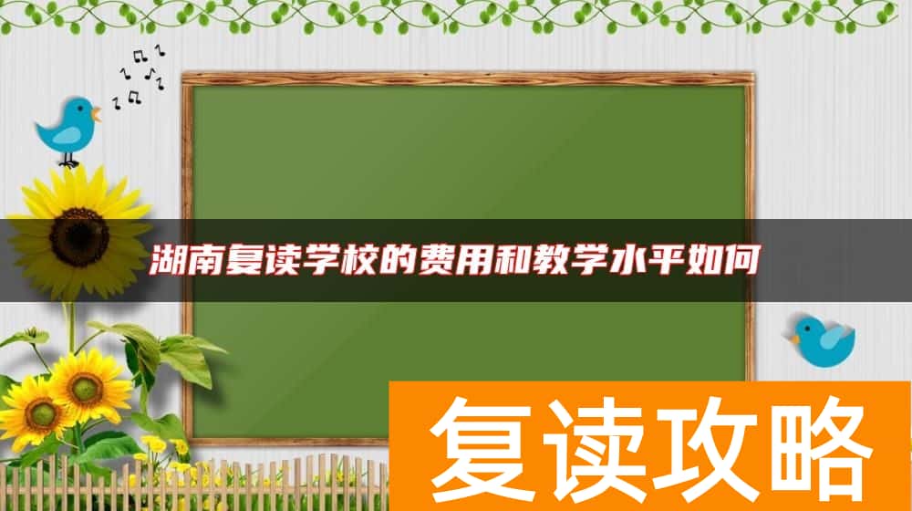 湖南复读学校的费用和教学水平如何