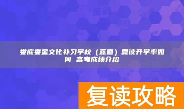 娄底娄星文化补习学校(蓝圃)复读升学率如何 高考成绩介绍