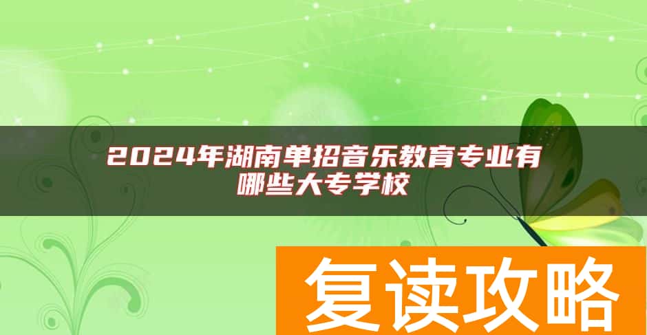 2024年湖南单招音乐教育专业有哪些大专学校