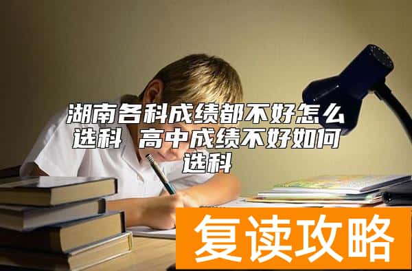 湖南各科成绩都不好怎么选科 高中成绩不好如何选科