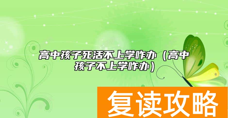 高中孩子死活不上学咋办(高中孩子不上学咋办)