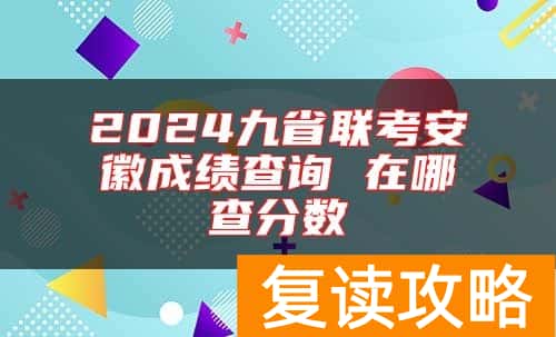 2024九省联考安徽成绩查询 在哪查分数