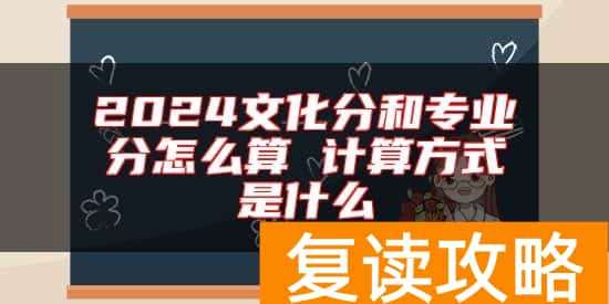 2024文化分和专业分怎么算 计算方式是什么