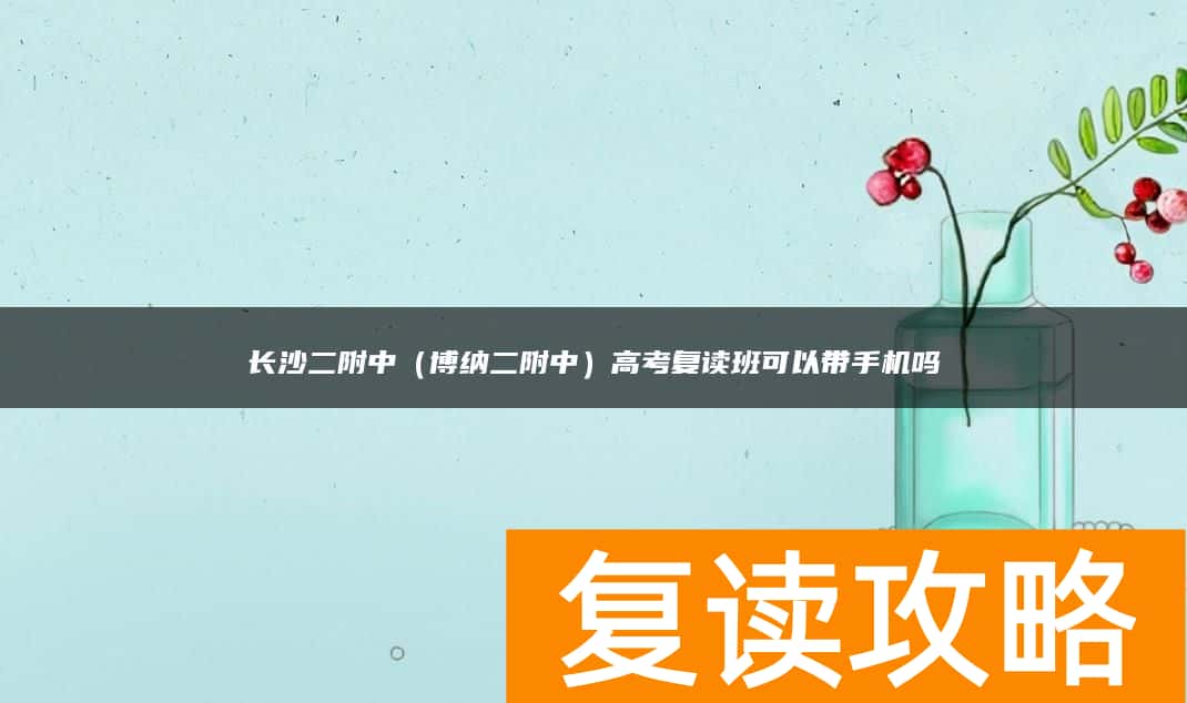 长沙二附中(博纳二附中)高考复读班可以带手机吗