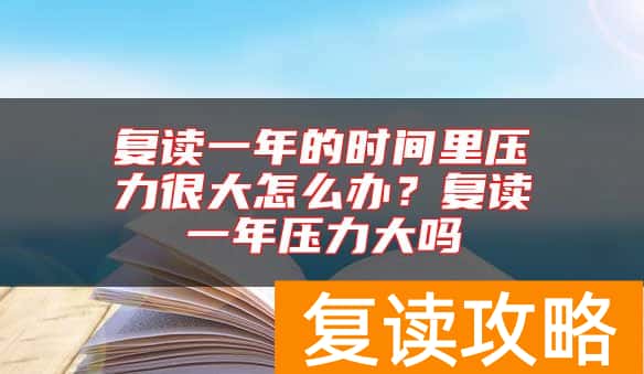 复读一年的时间里压力很大怎么办？复读一年压力大吗