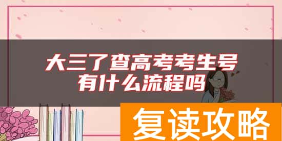 大三了查高考考生号有什么流程吗