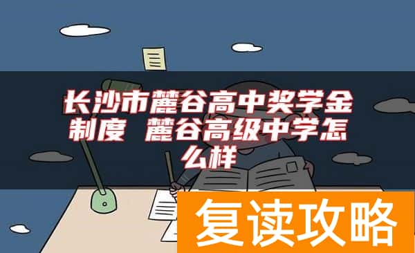 长沙市麓谷高中奖学金制度 麓谷高级中学怎么样