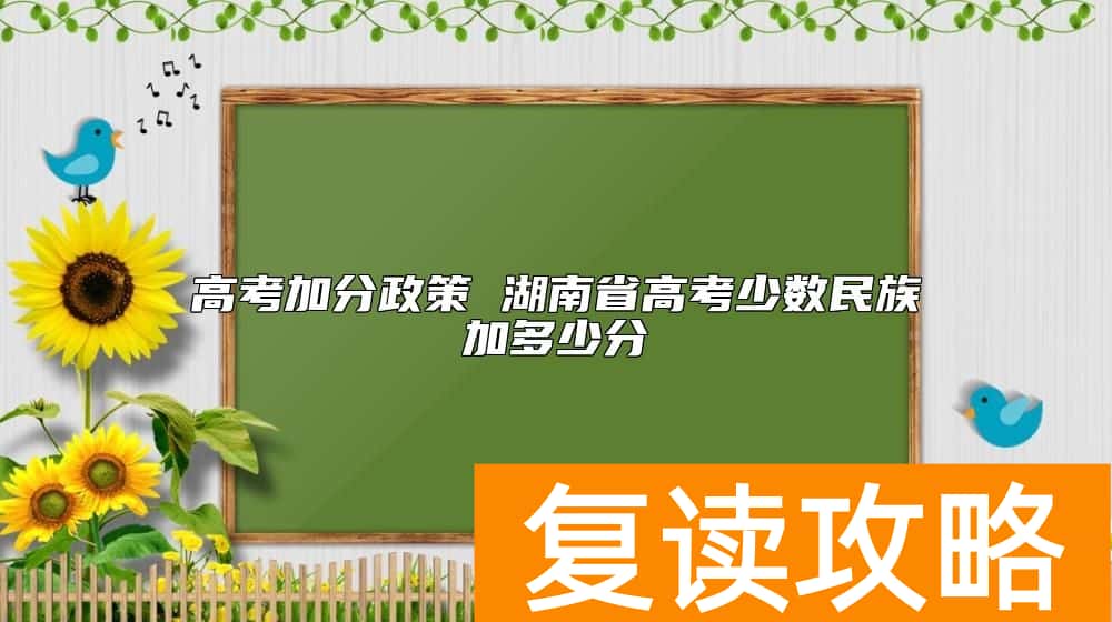 高考加分政策 湖南省高考少数民族加多少分