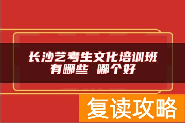长沙艺考生文化培训班有哪些 哪个好