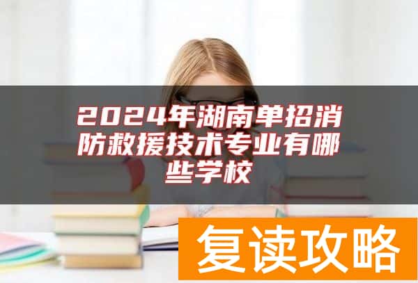 2024年湖南单招消防救援技术专业有哪些学校