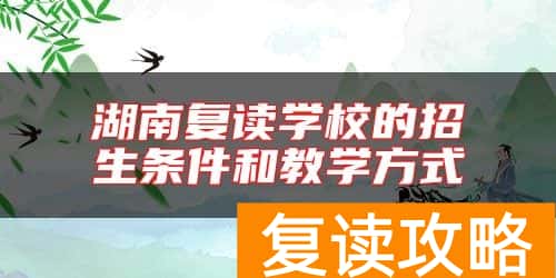 湖南复读学校的招生条件和教学方式