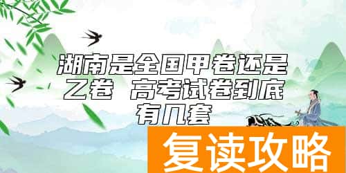 湖南是全国甲卷还是乙卷 高考试卷到底有几套