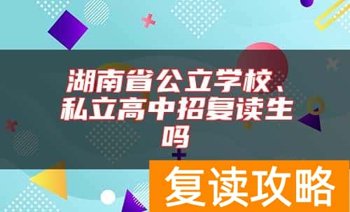 湖南省公立学校、私立高中招复读生吗