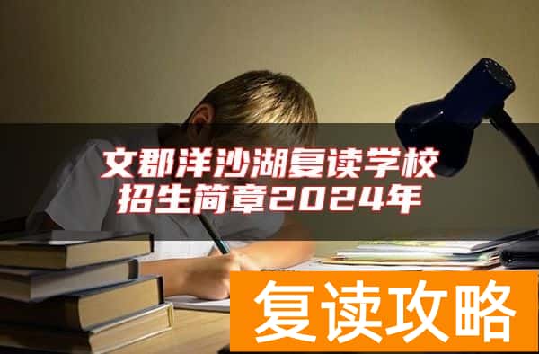 文郡洋沙湖复读学校招生简章2024年