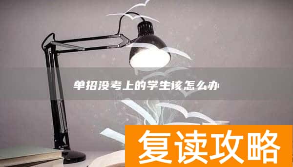 单招没考上的学生该怎么办