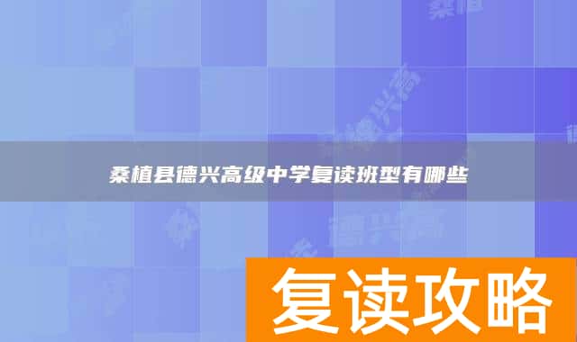 桑植县德兴高级中学复读班型有哪些