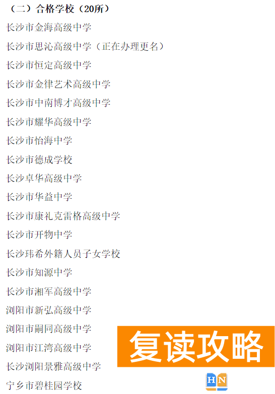 长沙2023优秀民办高中办学情况评估结果 优秀民办高中有哪些